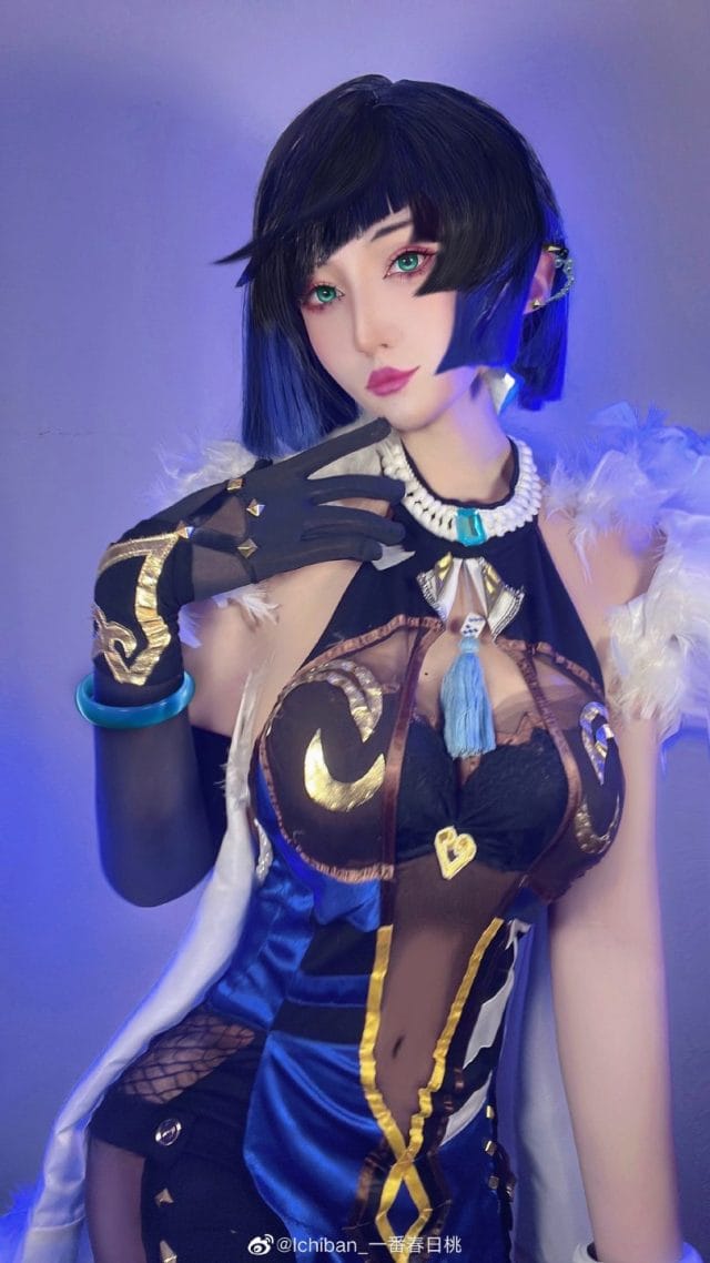 Ichiban_一番春日桃COS原神夜兰 神秘特工气质与身材曲线完美还原