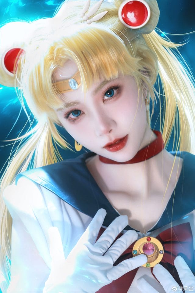 梁尘COS月野兔：双马尾水手服精准还原《美少女战士》经典造型