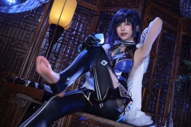 水淼aqua cos《原神》夜兰冷艳写真图集，低调气场还原兰姨本色