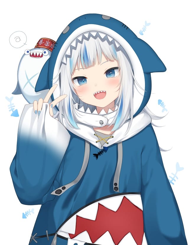 Yuta.Z双版本噶呜·古拉COS：甜美日常与深海冷艳的鲨鱼少女对比