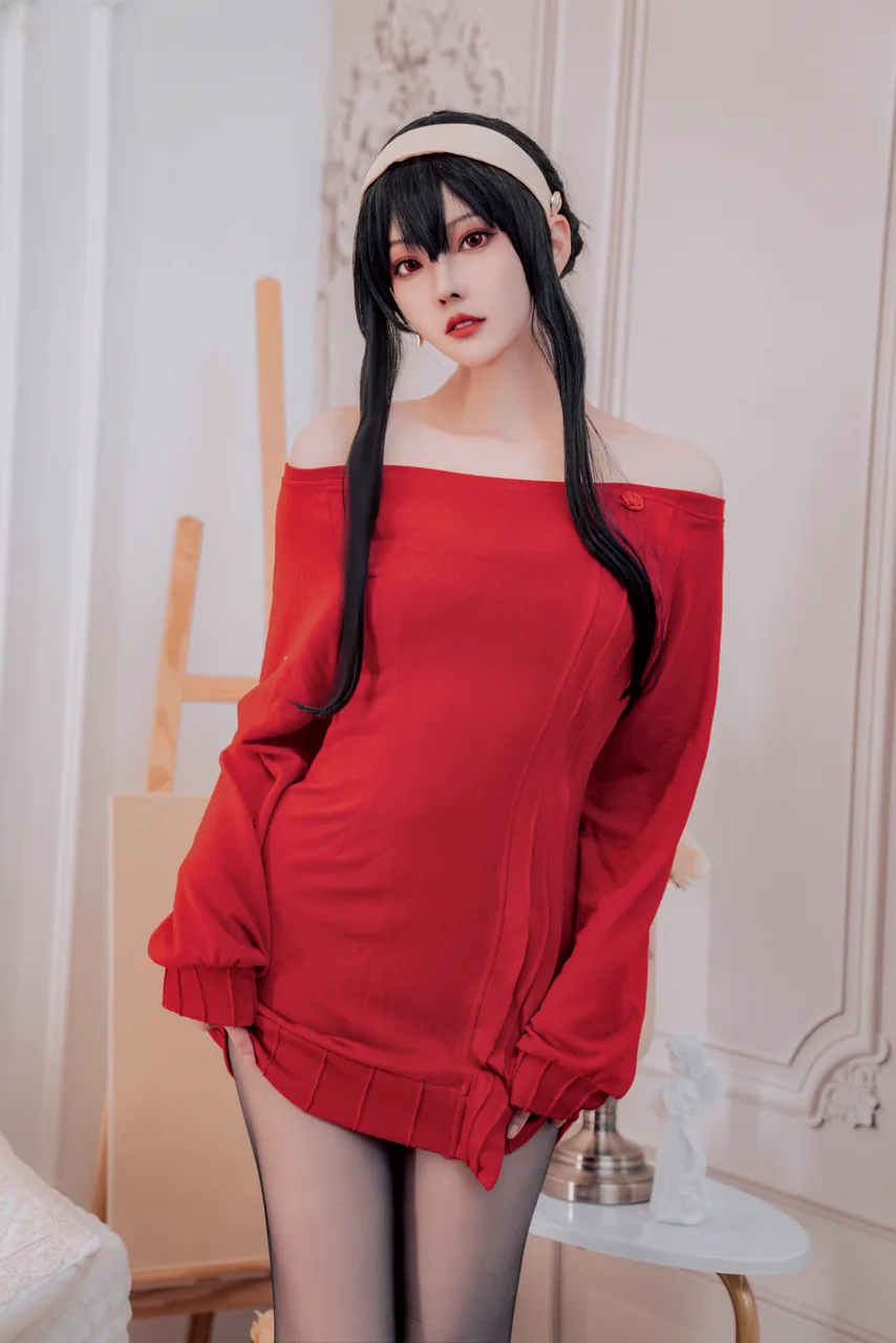 Natsuko夏夏子约尔红毛衣